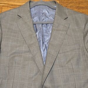 Charles Tyrwhitt x Reda 1865 Luxury Italian Check Jacket Mocha Slim Fit 46R